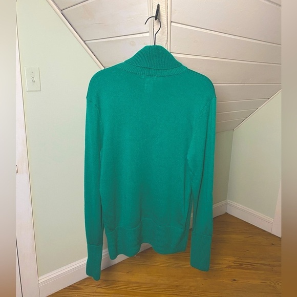 ORVIS 100% Wool Kelly Green Turtleneck Sweater Medium - Picture 6 of 16